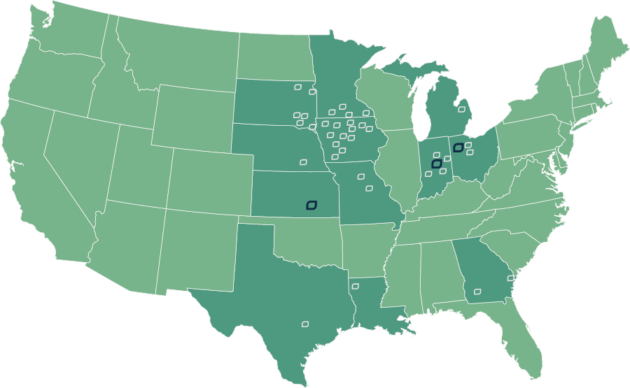 Purified Alcohol Locations Map