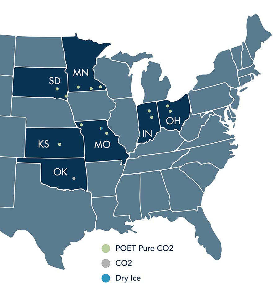 CO2 and Dry Ice Map
